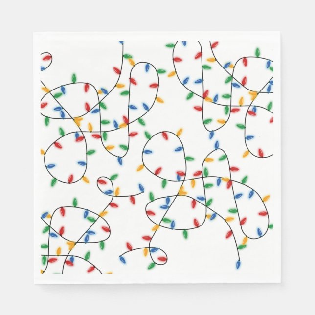 Servilleta De Papel Coloridas luces Fiestas de Navidades festivos (Anverso)