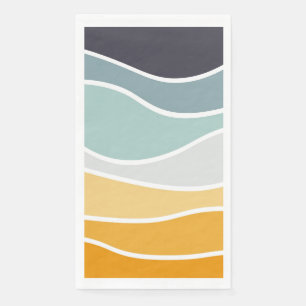 Servilleta De Papel Coloridas olas de estilo retro en verano