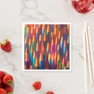 Servilleta De Papel Colorido arcoiris Paleta de lápiz acuarela