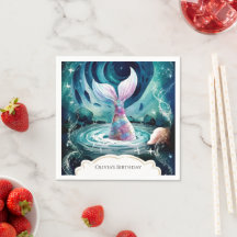 Colorido bajo el cumpleaños de la sirena marina