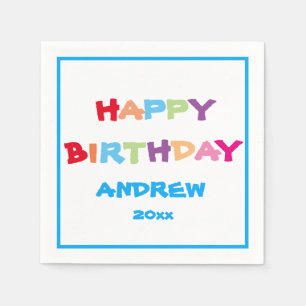Servilleta De Papel Colorido Brillo Personalizado Papel Feliz Cumpleañ