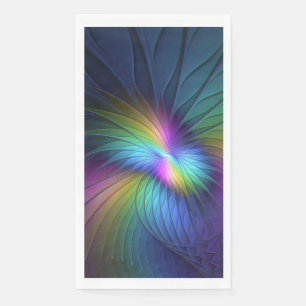 Servilleta De Papel Colorido Con Azul Moderno Resumen Arte Fractal