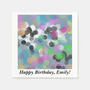 Servilleta De Papel Colorido Confetti Bokeh Dots Cumpleaños
