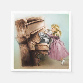 Servilleta De Papel Colorido conjunto ilustrado de servilletas - Piano