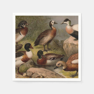 Servilleta De Papel Colorido cuadro vintage de patos