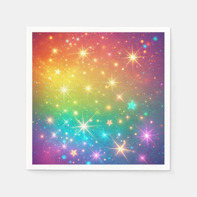 Servilleta De Papel Colorido espacio de estrellas arcoiris (Anverso)