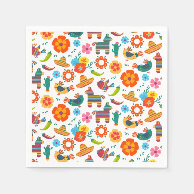 Servilleta De Papel Colorido Fiesta de Fiesta Mexicana (Anverso)