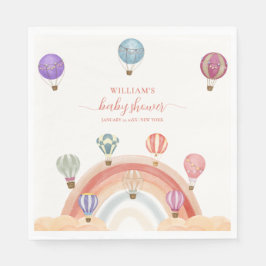 Servilleta De Papel Colorido globo aerostático Rainbow Baby Shower