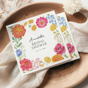 Servilleta De Papel Colorido Jardín Floral Baño Nupcial