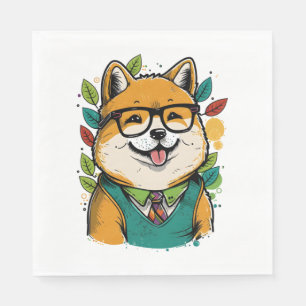 Servilleta De Papel Colorido Kawaii Shiba Inu Hipster