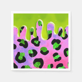 Servilleta De Papel Colorido Leopard Green Slime 00th Birthday Party