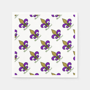 Servilleta De Papel Colorido Mardi Gras Fleur De Lis