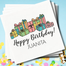 Servilleta De Papel Colorido moderno Cualquier edad Feliz cumpleaños