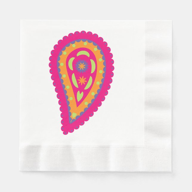 Servilleta De Papel Colorido Paisley (Anverso)