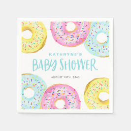 Servilleta De Papel Colorido Pastel Sprinkle Donuts Baby Shower