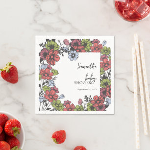 Servilleta De Papel Colorido Pastel Wildflower Baby Shower
