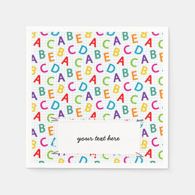 Servilleta De Papel Colorido patrón de profesor escolar (Anverso)