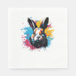 Servilleta De Papel Colorido Splash Art Cute Holandés Rabbit Lover