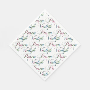 Servilleta De Papel Colorido Vrolijk Pasen Holandés Feliz Pascua