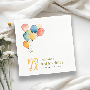 Servilleta De Papel Coloridos globos rojos verdes amarillos niños cump