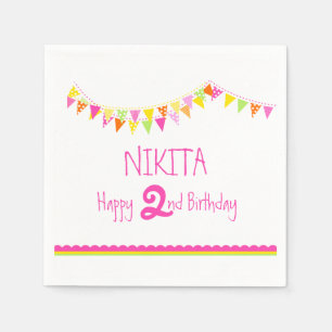 Servilleta De Papel Coloridos niños de racimo pañales de 2º cumpleaños