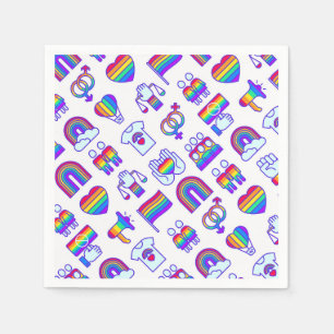 Servilleta De Papel Coloridos patrones de iconos arco iris