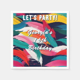 Servilleta De Papel Colorous Paint Effect Personalizado Birday Party