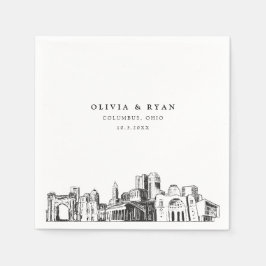 Servilleta De Papel Columbus Ohio Boda Papel Minimalista