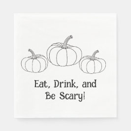 Servilleta De Papel ¡Coma, bebe y ten miedo! Calabaza Halloween Napkin