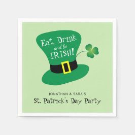 Servilleta De Papel Coma, bebida y sea fiesta del día de St Patrick