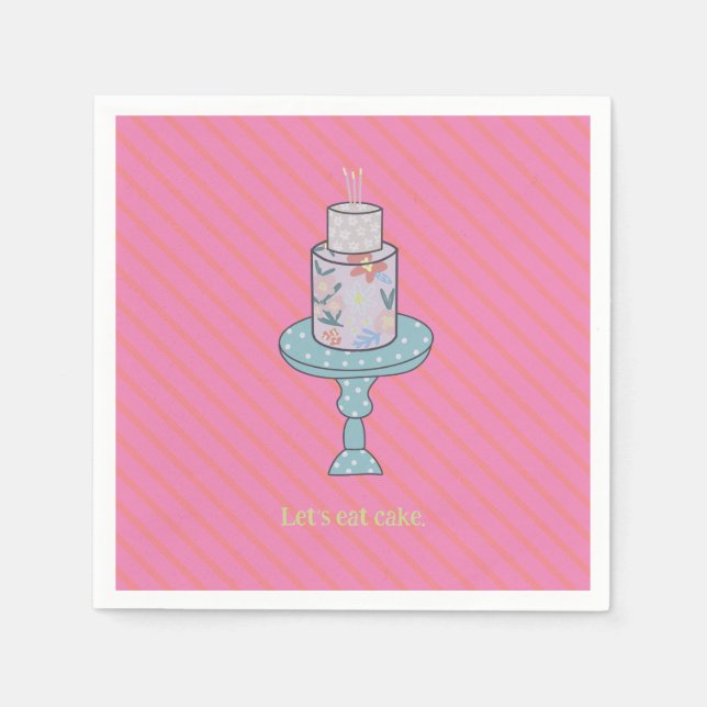 Servilleta De Papel Comamos un Fiesta de tarta dulce (Anverso)