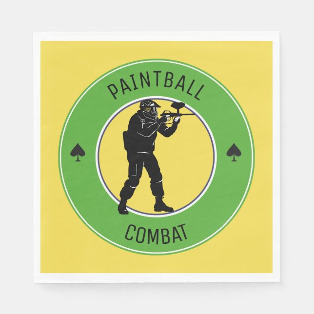 Servilleta De Papel Combate de Paintball (Anverso)