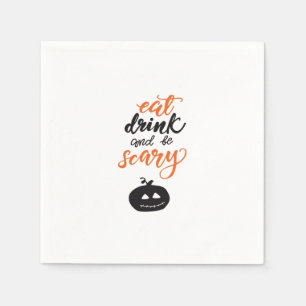 Servilleta De Papel Come, Bebe Y Sé Divertidamente Espantoso Halloween