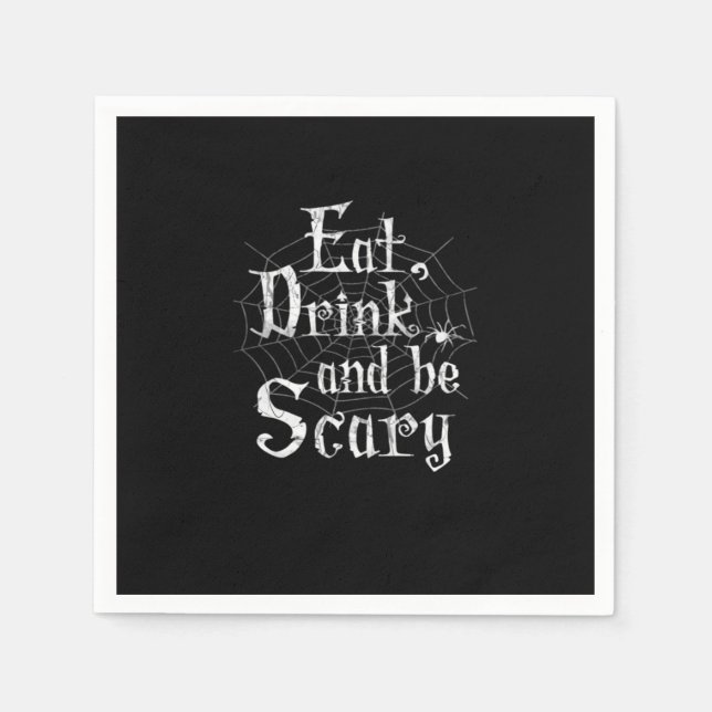 Servilleta De Papel Come Bebida Y Da Miedo Halloween (Anverso)