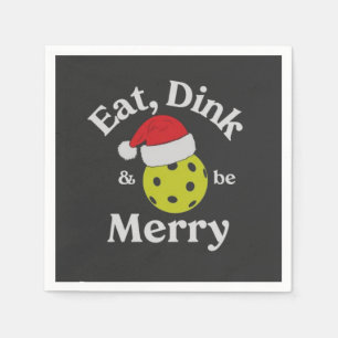 Servilleta De Papel Come Dink y Sé Alegre Pickleball Navidad