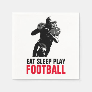 Servilleta De Papel Come Dormir Jugar Fútbol Blanco y Negro Arte Pop