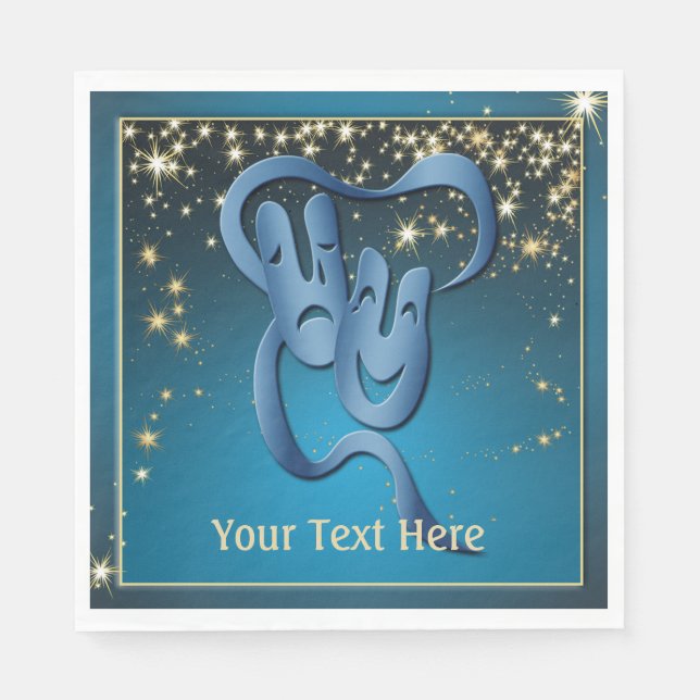 Servilleta De Papel Comedia trágica Personalizado de máscara de teatro (Anverso)