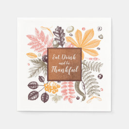 Servilleta De Papel Comer a beber y estar agradecido