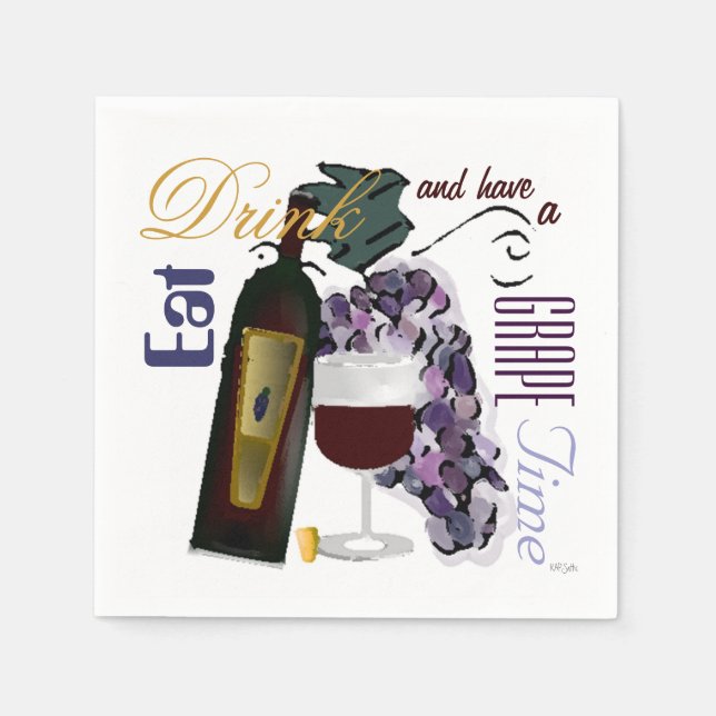 Servilleta De Papel Comer a beber y tomarse una uva (Anverso)