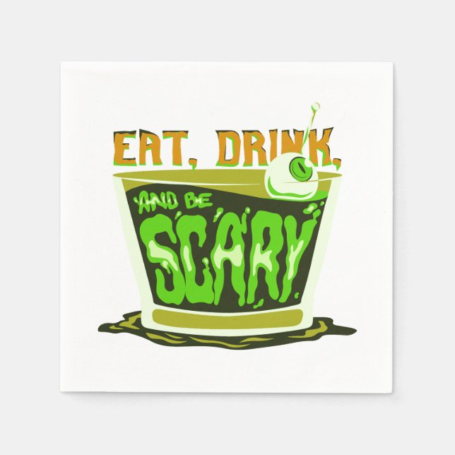 Servilleta De Papel Comer bebida y dar miedo (Anverso)
