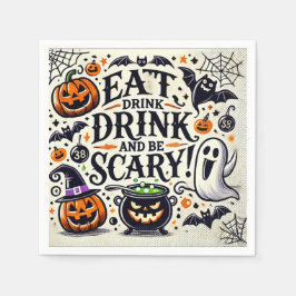 Servilleta De Papel Comer bebida y tener miedo