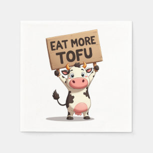Servilleta De Papel Comer más tofu - Napkin de protesta de vacas