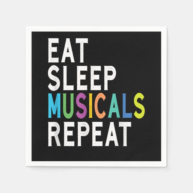 Servilleta De Papel Comer musicales de sueño repetidos, regalos que ac (Anverso)