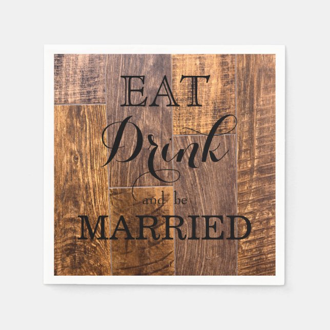 Servilleta De Papel Comer y casarse (Anverso)