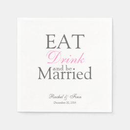 Servilleta De Papel Comer y estar casada Cocktail Napkin