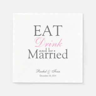 Servilleta De Papel Comer y estar casada Cocktail Napkin