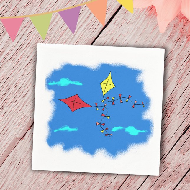 Servilleta De Papel Cometas en el cielo azul (Subido por el creador)
