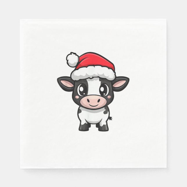 Servilleta De Papel Cómic de Cow Xmas para Navidades Cuitos (Anverso)