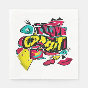 Servilleta De Papel Comics abstractos estilo graffiti texto grunge urb