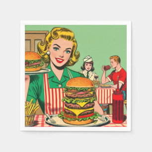 Servilleta De Papel Comics de la retro burger
